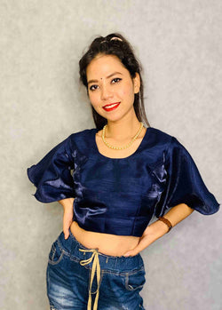 Bell sleeves art silk blouse cum top - Isadora Life Online Shopping Store