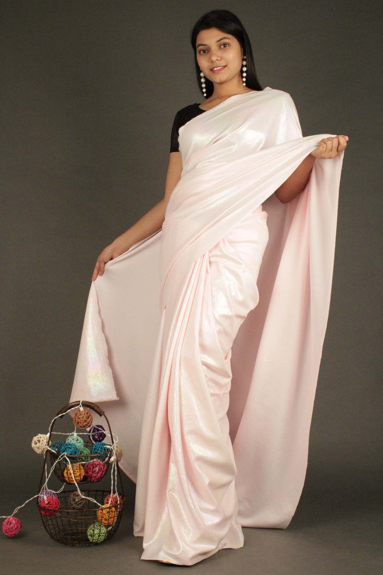 Shimmy Bold and Beautiful Elegant Pink Lycra Silk Party Wrap in 1 Minute Saree - Isadora Life Online Shopping Store