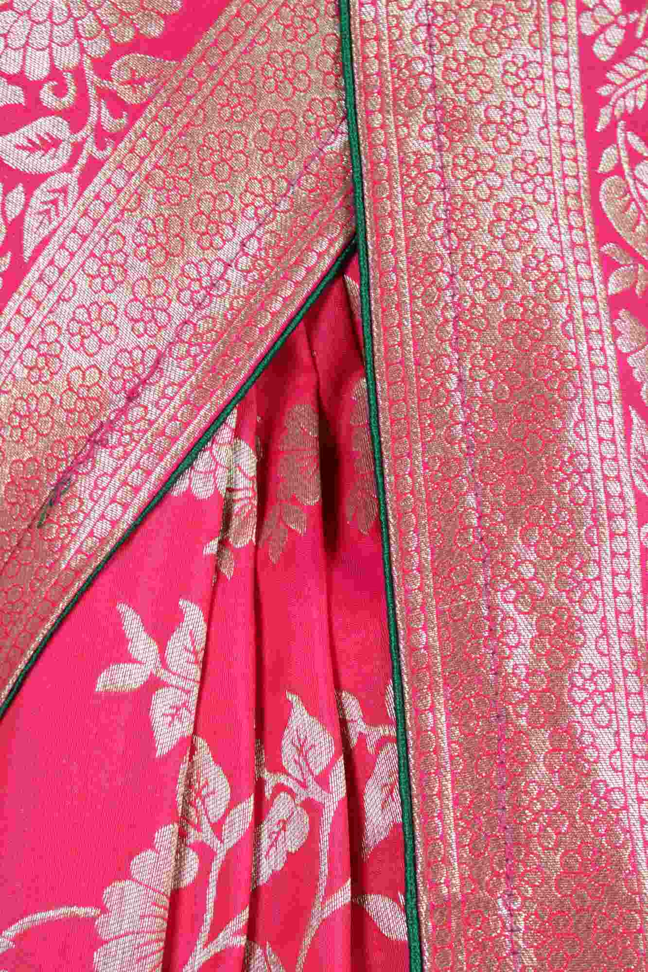 Rani color banarasi silk blend with tassels in pallu wrap in 1 minute saree - Isadora Life Online Shopping Store