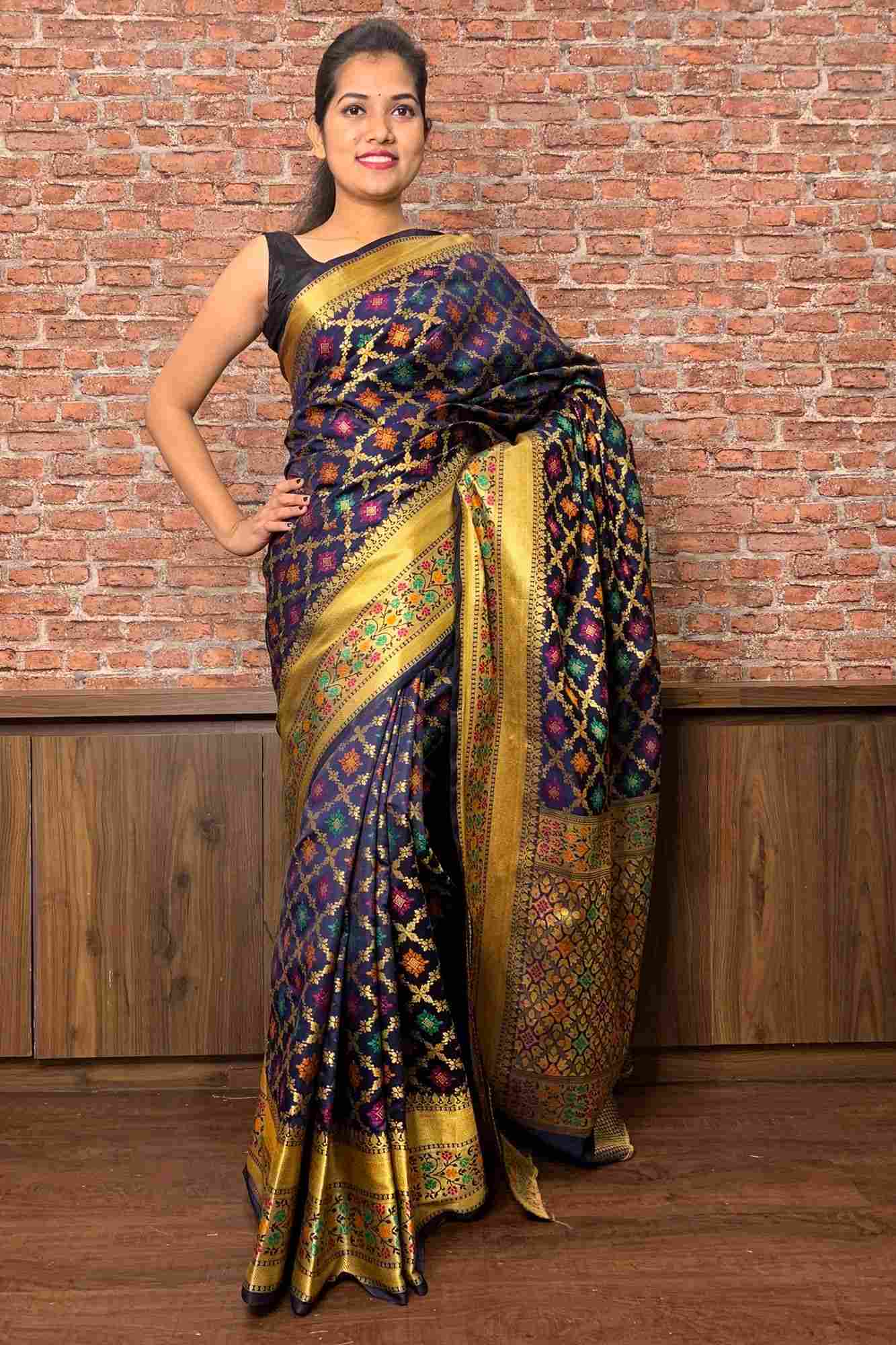 Banarasi silk blend woven wrap in 1 minute saree - Isadora Life Online Shopping Store