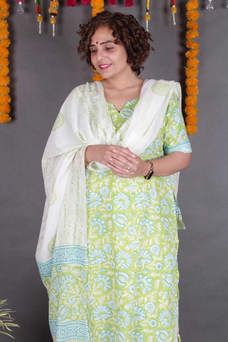 Elegant Floral Printed ready to wear Salwar-Kameez with Dupatta - Isadora Life Online Shopping Store