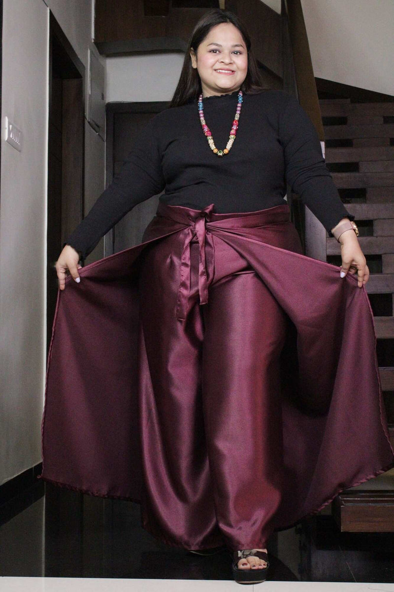 Burgandy Comfortable and Classy Wraparound Skirt Divider - Isadora Life Online Shopping Store