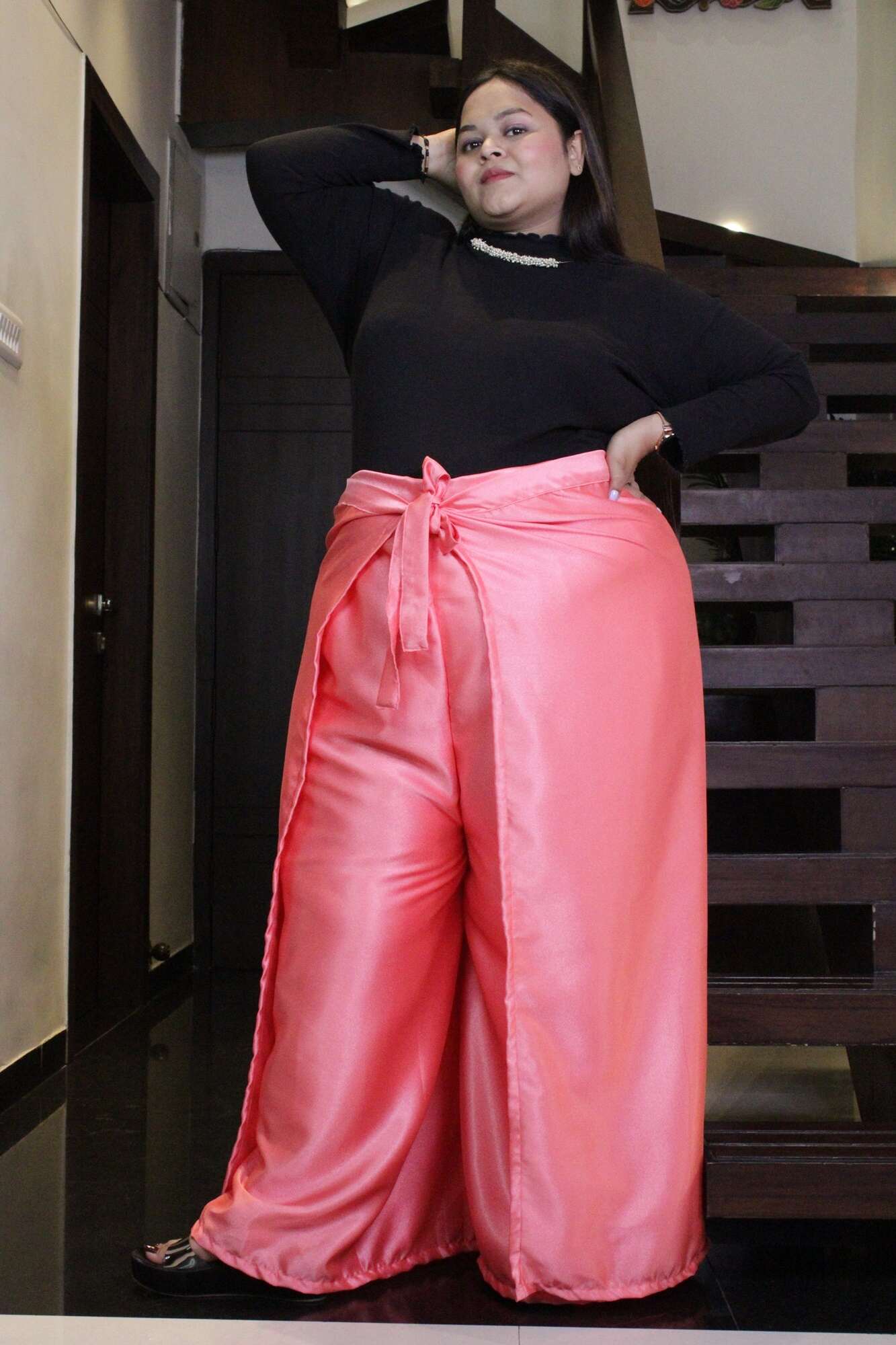 Peachy Pink Comfortable and Classy Wraparound Skirt Divider - Isadora Life Online Shopping Store