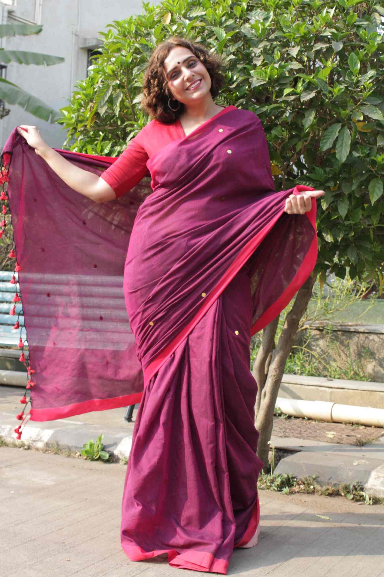 Handloom Women's Traditional Bengal Handloom Pure Cotton Khadi Wrap In 1 Minute Saree - Isadora Life Online Shopping Store