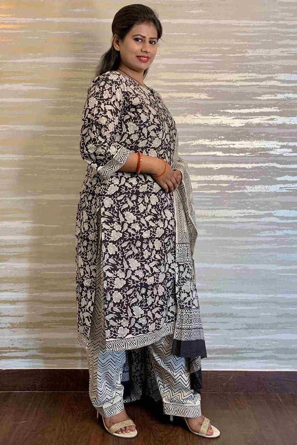 Bagru Hand Block Print Cotton Readymade Salwar Kameez with Dupatta - Isadora Life Online Shopping Store