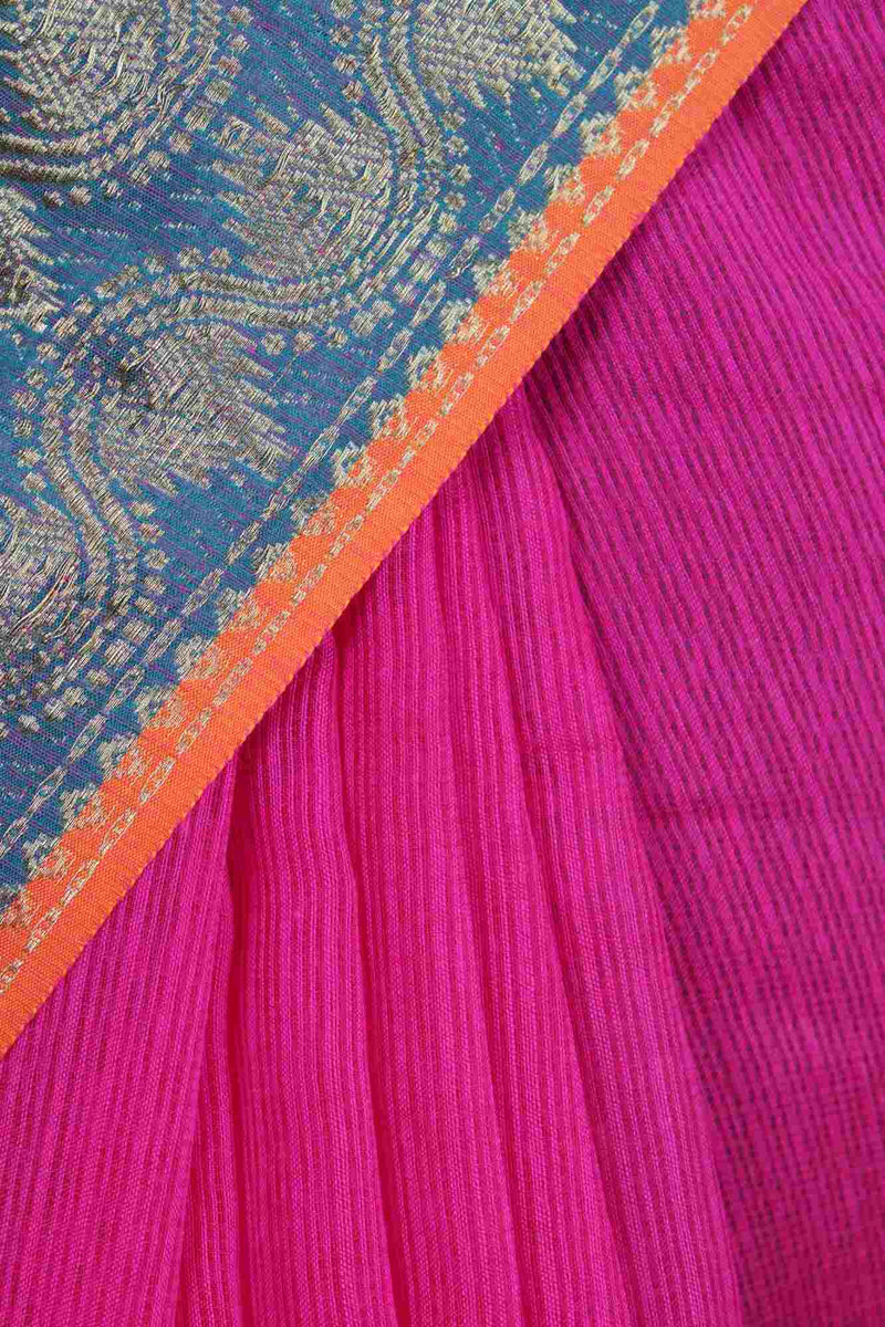 Pink Kota Doria Cotton Manipuri Wrap in 1 minute Saree - Isadora Life Online Shopping Store