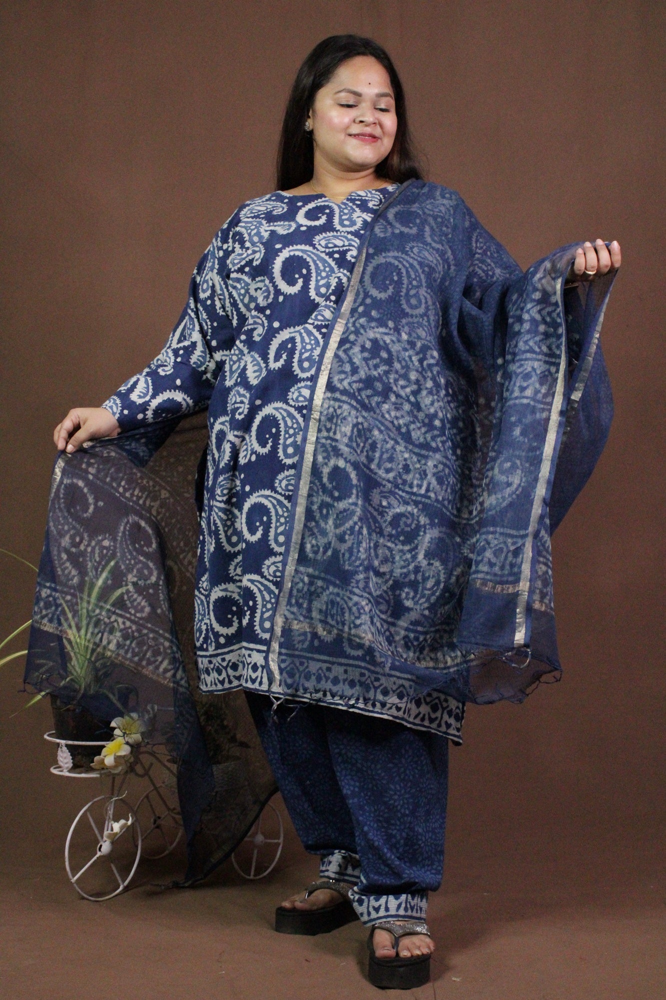 Indigo Printed Ready to wear Salwar-Kameez with Dupatta - Isadora Life Online Shopping Store