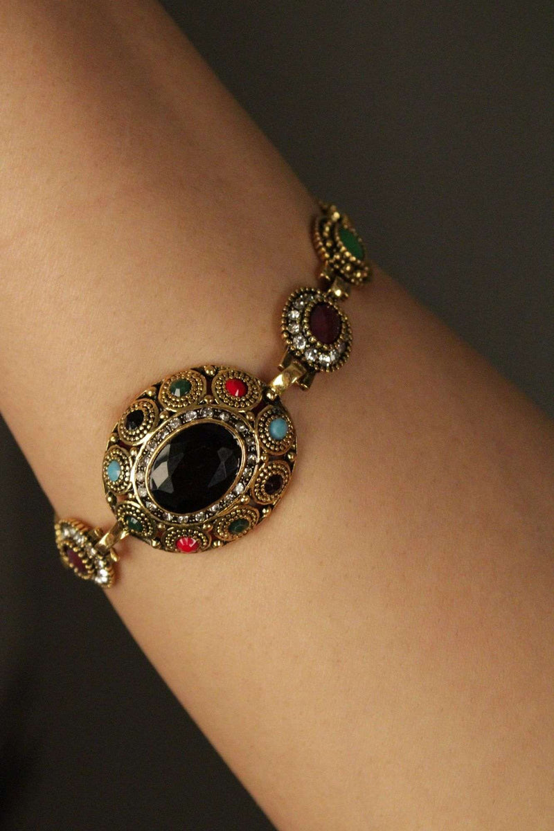 Stylish Gold Plated Multicolor Stone Bracelet for Women - Isadora Life Online Shopping Store