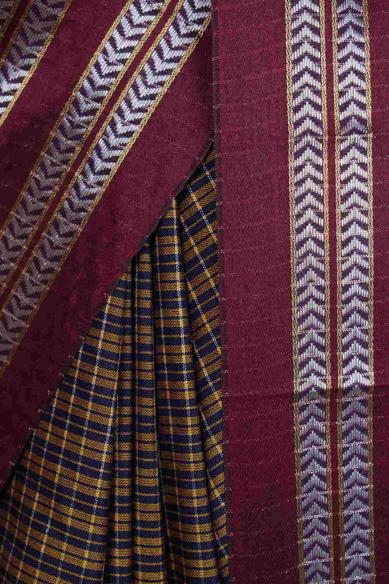Beautiful South Silk Silver Zari Mini Checks Saree  Wrap in 1 minute saree with readymade blouse - Isadora Life Online Shopping Store