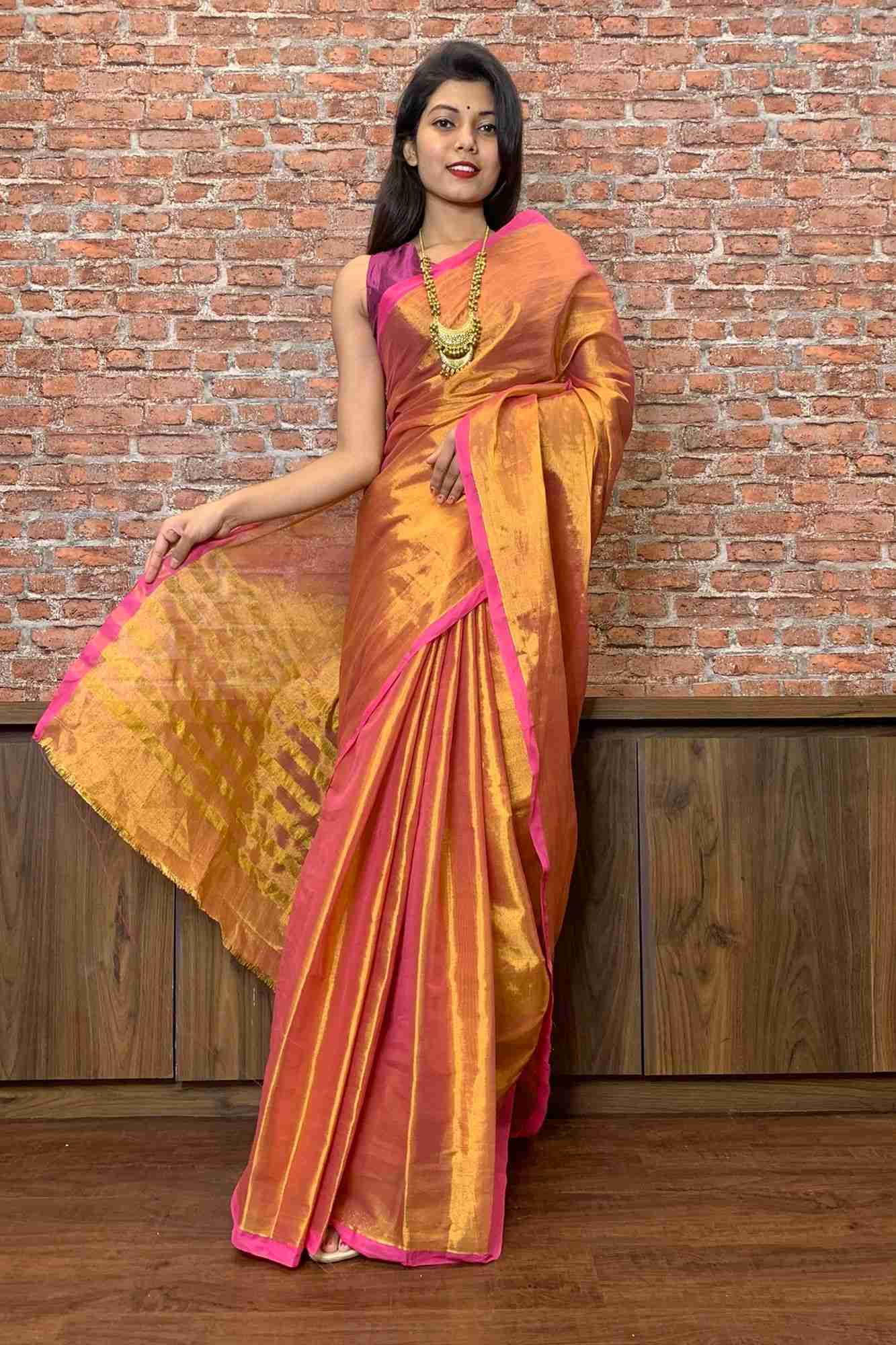 Uppada Cotton tissue dhoop chaanv wrap in 1 minute saree - Isadora Life Online Shopping Store