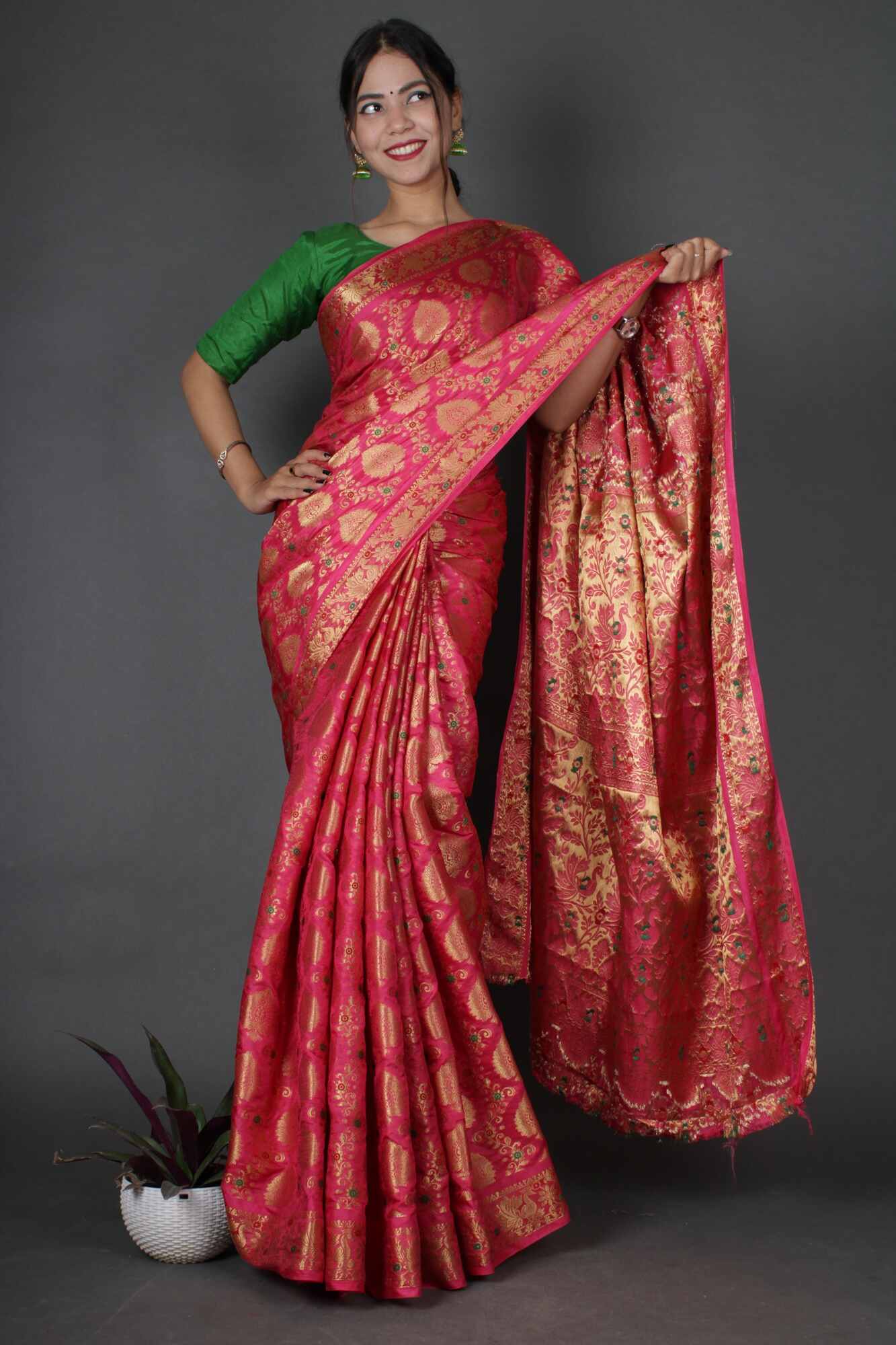 Buy Pick Any 1 Kanjeevaram Inspired Art Silk Saree with Free Blouse Piece  (KSS33) Online at Best Price in India on Naaptol.com