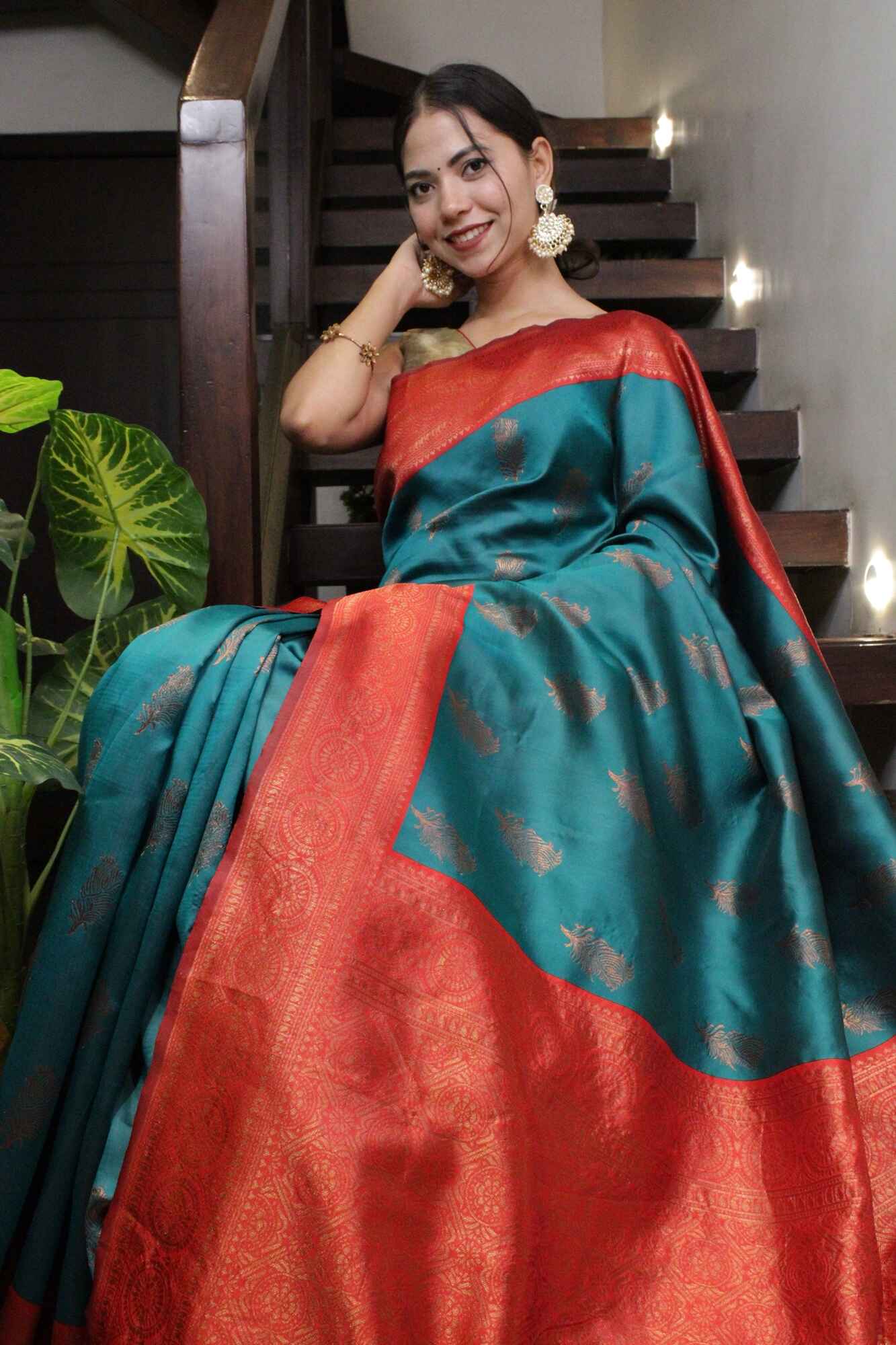 Charming Tussar Silk With Weaving Design and Boota One Minute Saree With Readymade Blouse - Isadora Life Online Shopping Store