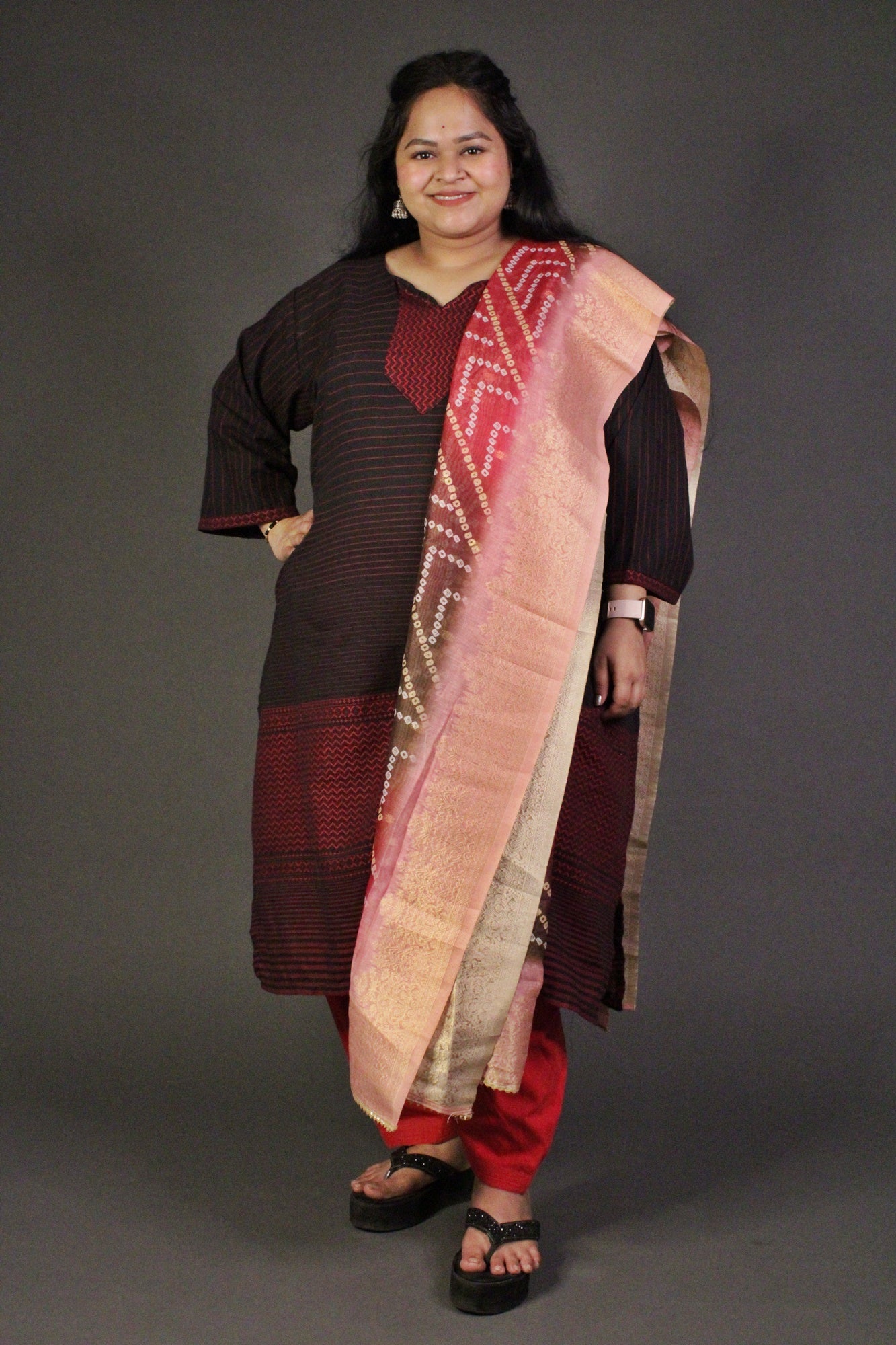 Ready to wear South cotton Salwar Kameez with Designer Bandhani Dupatta - Isadora Life Online Shopping Store