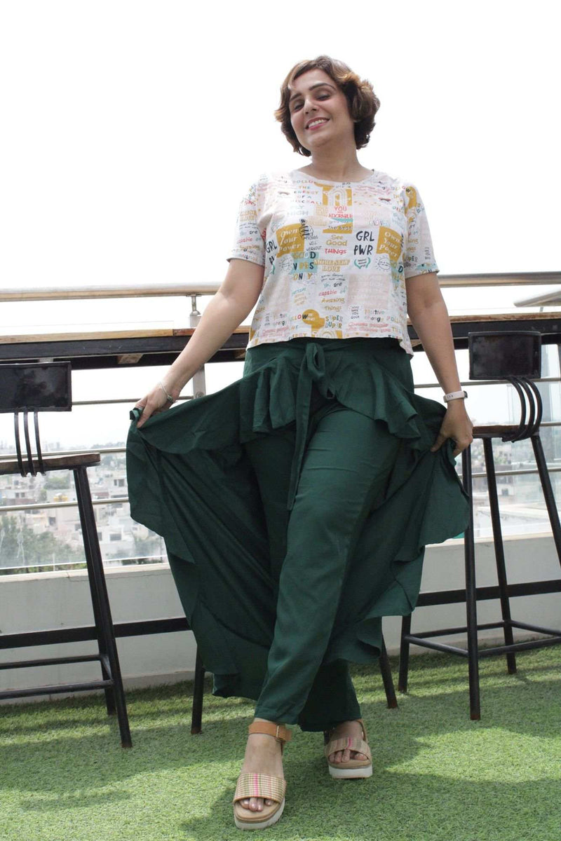 Classy & comfy Green apple silk pant skirt - Isadora Life Online Shopping Store