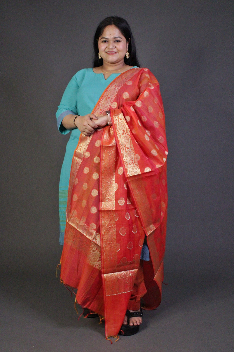 Light Blue Cotton Ready to wear Salwar Kameez with Designer Dupatta - Isadora Life Online Shopping Store