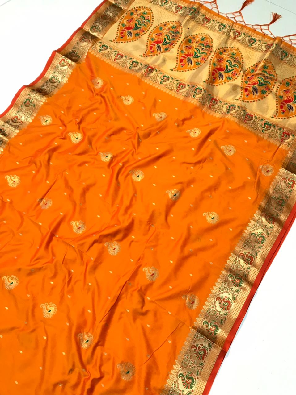 Wedding wear Paithani Border Prestitched Wrap in 1 Minute Saree with ornate pallu - Isadora Life Online Shopping Store
